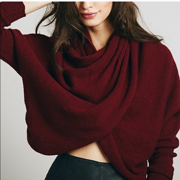 Free People Sweaters - Free people sugar wrap top in cranberry S